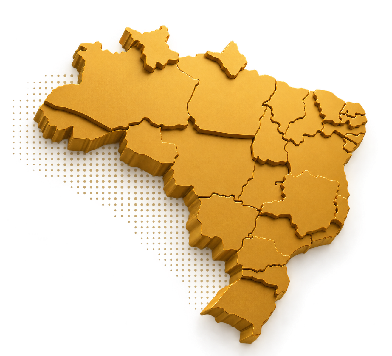 Mapa do Brasil representando a atuação nacional da Advance